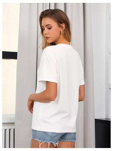 SweatyRocks Women's Lemon Shirts Letter Fruit Printed Graphic Tees Short Sleeve Casual T-Shirt thumbnail 2