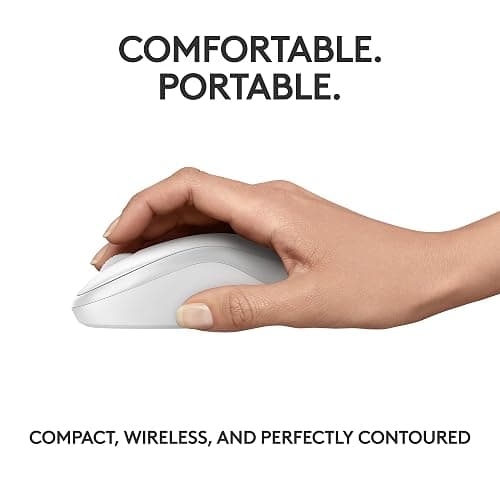 Logitech M240 Silent Bluetooth Mouse, Wireless, Compact, Portable, Smooth Tracking, 18-Month Battery, for Windows, macOS, ChromeOS, Compatible with PC, Mac, Laptop, Tablets - Off White thumbnail 6