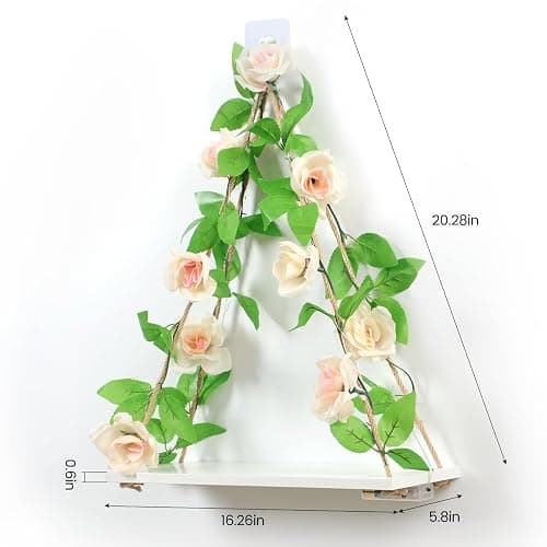 JOPSTDI Floating Shelves for Wall,Plant Wall Decor,Hanging Shelf,Cottage Core Decor,Room Decor Aesthetic,Trinket Shelf,Hanging Shelves,Floating Shelves for No Drilling,Two-Piece Set thumbnail 3