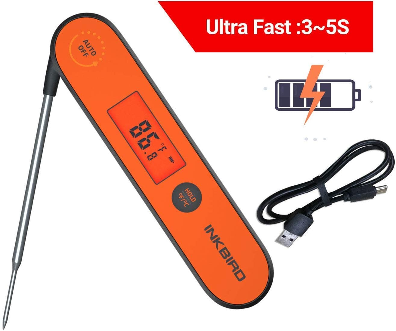 Inkbird Digital Meat Thermometer IHT-1P, Waterproof Instant Read Food Probe Thermometer with Backlight and Magnet for Cooking Kitchen BBQ Grill Smoker Deep Fry Candy Liquid thumbnail 8
