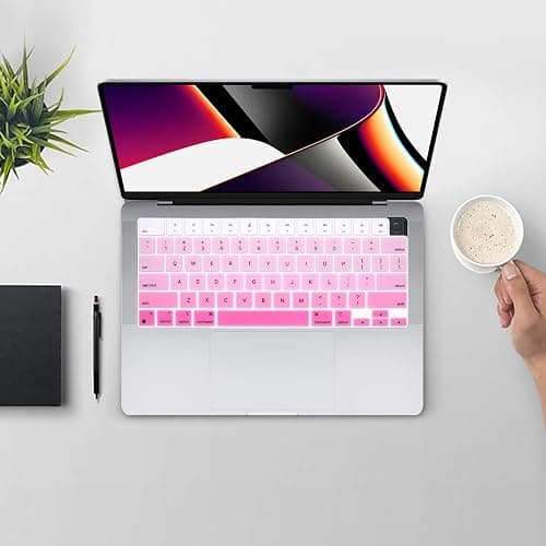 Boaulee Silicone Keyboard Cover for MacBook 2026 Neo 13"(A18) & Air13.6 15"(M5-M2) & Pro14 16"(M5-M1) A3404 A3448 A3449,Keyboard Protector(Pink) thumbnail 7