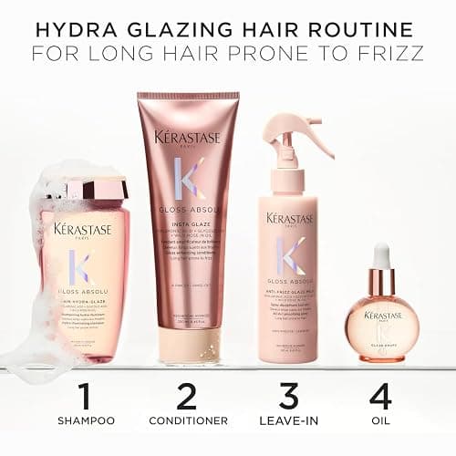 Kerastase Gloss Absolu Anti-Frizz Glaze Milk - Instantly Detangles, Hydrates & Smooths, Eases Blow-Dry, Absorbs Frizz & Fly-Aways, Protects from Heat & Humidity, For Long Hair thumbnail 12