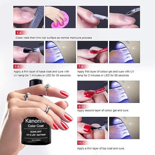 KANORINE Gel Polish Soak-Off UV/LED White Colour Gel Nail Polish white Color Coat Gel Nail Varnish Nail Art TYPE french manicure Long Lasting 10ml thumbnail 7