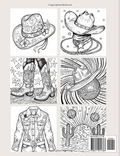 Western Cowgirl Coloring Book: Fun Coloring Pages with Cowgirls, Hats, Boots, Rodeo Scenes, and Country Girl Vibes – Great for Kids, Tweens, and Teens thumbnail 2