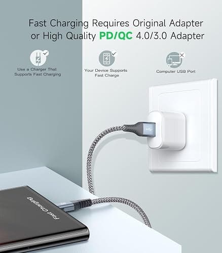 USB C Charging Cord [2Pack 10ft],USB C Cable Fast Charger 3.0A,USB C to USB Nylon Type C Charging Phone Charger for i Phone 17 16 15 Pro Max,Samsung S25/S24/S23/S22/S21/S20/S10,A71/A70/A54/A51,Note20 thumbnail 6