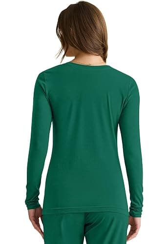 Healing Hands Women's Underscrub Soft Knit Melissa Longsleeve Scrub Tee with Breathable & Easy Care Fabric 5047 - X-Small - Hunter thumbnail 2