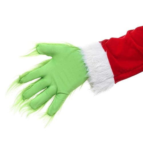 Saoniang Christmas Cosplay Gloves, Santa Gloves Christmas Costume Gloves, Green thumbnail 4