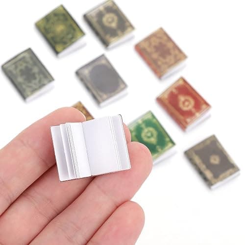 Molain Miniatures Dollhouse Books, 1:12 Scale Mini Books, Model Decoration for Dollhouse Accessories Boys and Girls Play Entertainment Supplies (12 Pcs) thumbnail 7