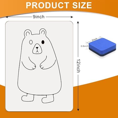 12 Pack Portable White Board 9"x12", Small Whiteboard for Students, Dry Erase Whiteboards Double-Sided Lapboard, White Boards Easy to Clean, Dry Erase Board for Kids Classroom (12 Pack) thumbnail 3