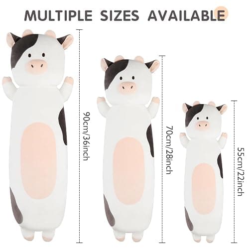 Dalmao 36 inch Milk Cow Stuffed Animal, Soft Long Cuddle Squishy Pillow, Cute Cow Print Body Pillow Plushies Toy Gift for Kids, Boys Birthday thumbnail 3