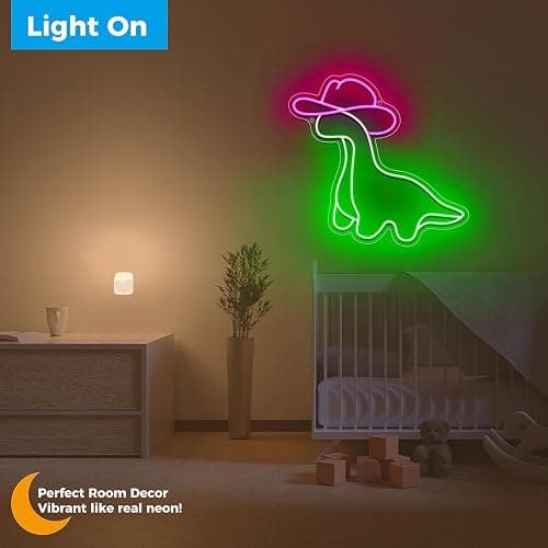 Panneaux néon LED Panneaux néon mignons aux motifs de dinosaure de canard et de pingouin Lumières en acrylique avec chaîne Panneaux lumineux pour la décoration murale chambre fêtes 5V via USB thumbnail 3