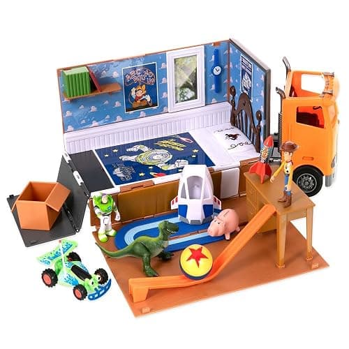 Disney Store Official Toy Story Moving Truck Vehicle Play Set - Eggman Movers Truck with Trailer, Andy's Room, Woody, Buzz Lightyear, Rex, RC, & Hamm Plus Accessories thumbnail 3