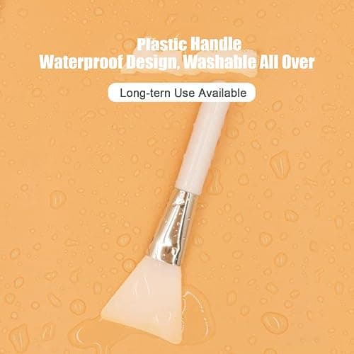 Facial Mask Application Brush, Soft Silicone Angled White Brush Head Cosmetic Tool for Body Lotion, Mud, Clay, Charcoal Mixed Mask thumbnail 4