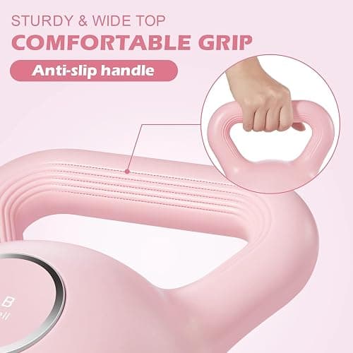 KHTO Kettlebells Fitness Exercise-Pink Strength Training Kettlebell Sets,Dumbbell Weights for Home Gym Equipment thumbnail 4