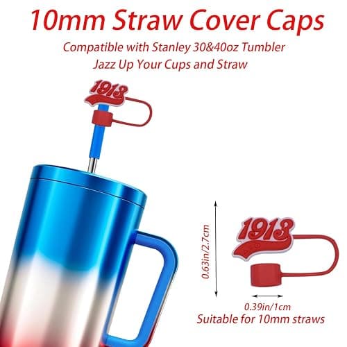 DST Sorority Straw Covers for Stanley Tumbler 10mm, 8Pcs Delta Sorority Reusable Straw Topper Lids for 40 & 30 oz Cups (DST) thumbnail 3