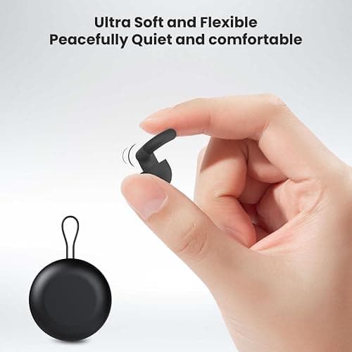 JUSTRVN Ear Plugs for Sleeping, 2 Pairs of Reusable Earplugs for Noise Reduction 25dB-30dB with 8 Ear Tips, Soft Hearing Protection Ear Plugs for Concert,Noise Sensitivity, Study & Work, Black thumbnail 5