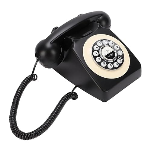 Garsent Bluetooth-Retro-Telefon, Bluetooth-Festnetztelefon, Vintage-Haustelefon Im Altmodischen Stil mit USB-Aufladung, Freisprechfunktion und Musikwiedergabe (Black) - Image 1