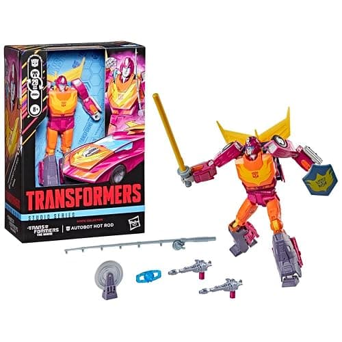 Transformers Studio Series MTMTE Collection Voyager Movie Autobot Hot Rod Action Figure | Transformers Studio Series 6 Inch Action Figure Voyager Class Exclusive - Hot Rod thumbnail 5