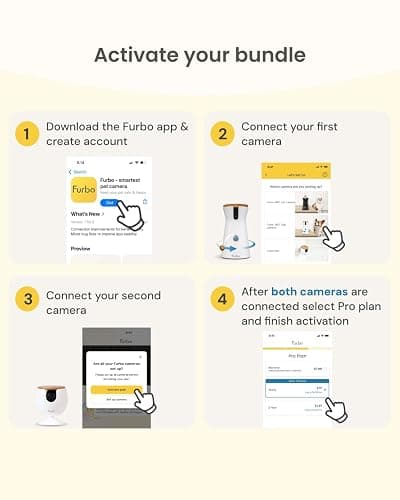 Furbo 360° Dog Camera + Mini (2-Camera Bundle Nanny Pro Subscription): Dog Safety & Home Security Alerts, Pet Camera with Speaker, Phone App & Night Vision (New Subscription Needed at Setup) thumbnail 8