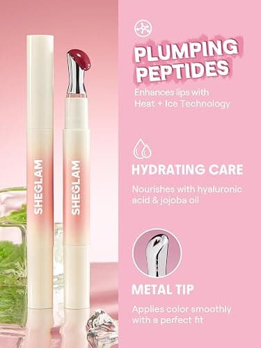 SHEGLAM Hydrating Lip Gloss Cruelty-Free Plumping Peptides-Rosé Veil - Rosé Veil thumbnail 2