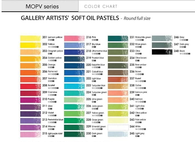 MUNGYO Gallery Artists' Soft Oil Pastels Professional, 48 Assorted Colors, Vibrant and Blendable thumbnail 4