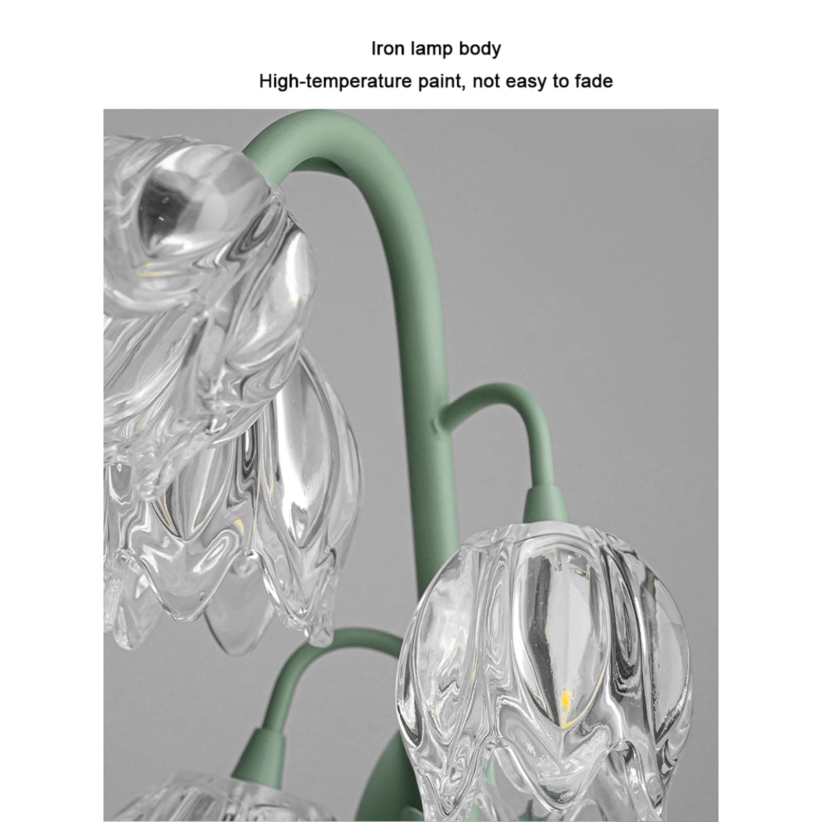 Green Tulip Table Lamp Vintage Flower Bedside Desk Lamp w/ G4 LED Bulbs Elegant Floral Bedside Lamp for Bedroom Living Room Office Reading thumbnail 4