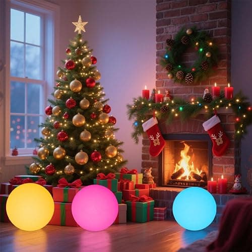 16 In Cordless LED Glowing Ball Light, LED Globe Orb Night Light w/Remote,16RGB Color Changing Waterproof Light Up Ball Rechargeable Indoor/Outdoor Mood Lamp for Nursery Garden Patio Party Bar Decor. | BALMOST RGB Color Changing Light Up Ball w/Remote, Rechargeable Orb Lamp Waterproof Globe Floor Lamp for Bedroom Garden Patio thumbnail 5