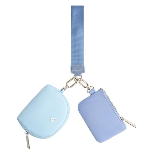KeyChain Wallet Wristlet Wallets For Women Mini Zip Dual Pouch Wristlet thumbnail 7