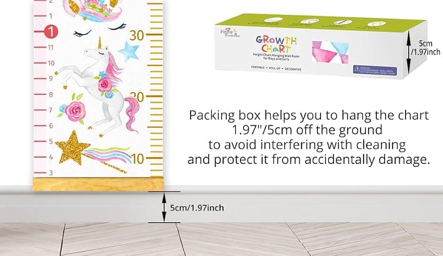 HomeEvolution Kids Growth Chart Height Measuring Chart, Unicorn Canvas Wall Hanging Rulers for Baby Children Girls Bedroom Decor thumbnail 6