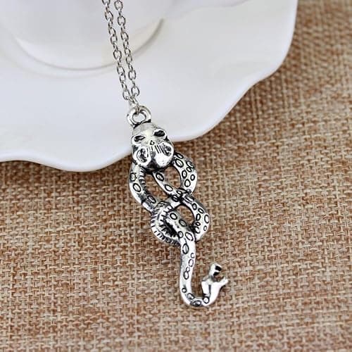 OfficialOtaku Death Eater Dark Mark Snake Symbol Pendant Chain Necklace thumbnail 2