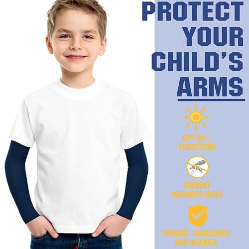 Mepase 14 Pairs Arm Sleeves for Kids UV Sun Protection Cooling Arm Compression Cover Boy Girl Toddler Sport Football thumbnail 4