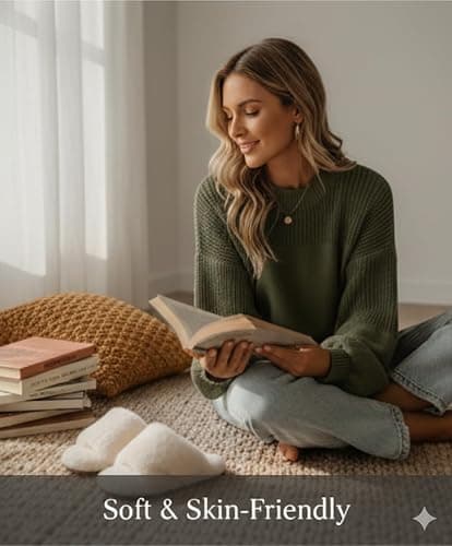 Dokotoo Women's Oversized Long Sleeve Crewneck Pullover Sweaters | Solid Color Knit Tops, Elegant Casual Fall Outfits, Soft Comfy Fashion Clothing, Trendy 2026 Winter Clothes thumbnail 6
