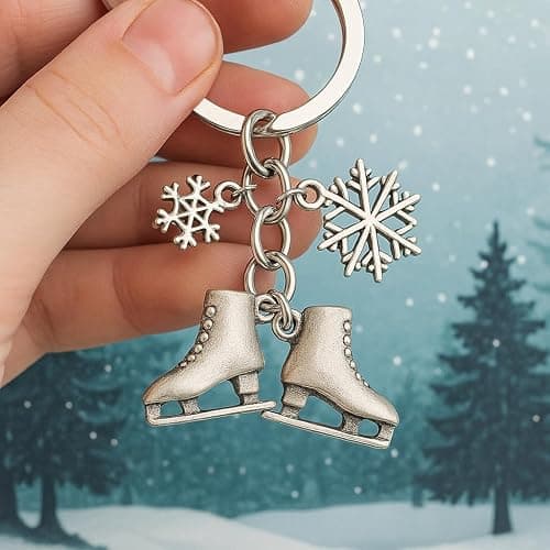 Ice Skate Keychain-Winter Sports Key Chain Set, Cute Bag Charms for Ski Lovers,KeyChains Gift for Men & Women thumbnail 3