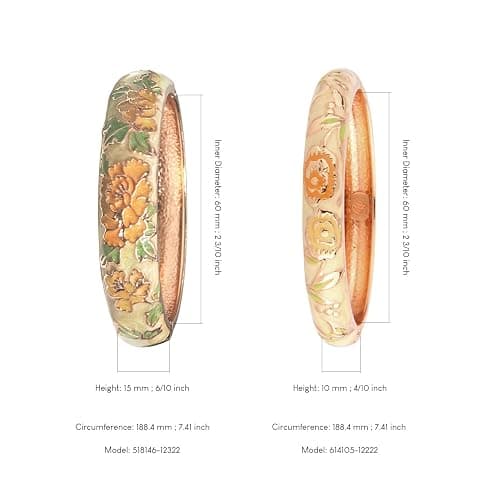 UJOY Cloisonne Bangles Gorgeous National Floral Panda Set Enameled Plated Handcrafted Bracelets Jewelry Gifts 55C43 thumbnail 3
