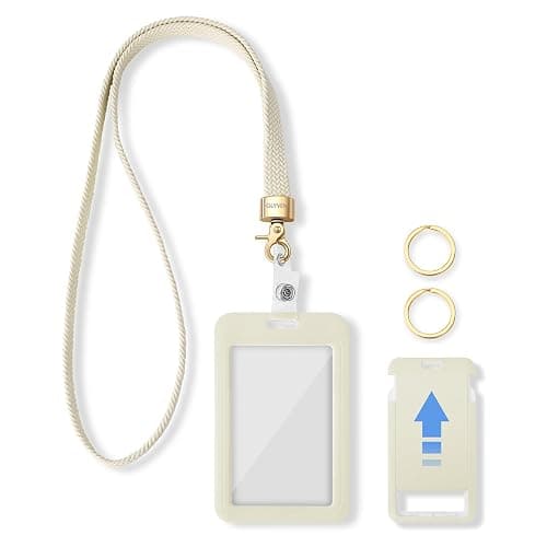 Cute Lanyards for ID Badges Women Teacher Lanyard with Card Holder | Thin neck long strap with badge holder, Elastic lanyard holder for keys, Cute for women teachers, Idea for office, school - Image 1