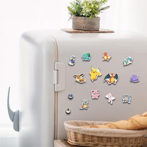 Pokemon Refrigerator Magnet Set - Bundle with 36 Fridge Magnets for Toddlers, Kids Learning Developmental Toys Plus Stickers, More | Magnetic Toys thumbnail 3