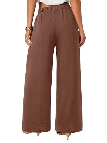 NIMIN Palazzo Pants for Women Wide Leg High Waisted Slack 2026 Summer Flowy Beach Casual Clothes with Pockets thumbnail 4