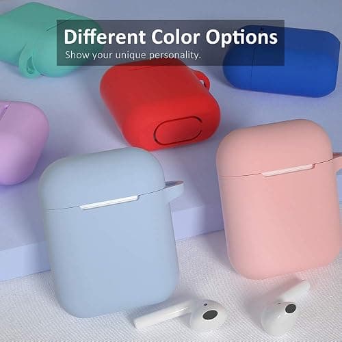 SATLITOG Silicone Case Compatible with Apple AirPods 1&2 Wireless and Wired Charging Case(Front LED Visible),Denim Blue thumbnail 7