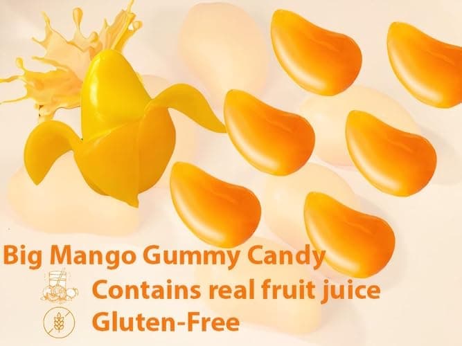 (2 Pack 10oz) MetaVita - Big Mango Gummy Candy – Individually Wrapped Peelable Mango Gummies candy with Real Puree – Chewy, Gluten-Free-Total 282g thumbnail 5