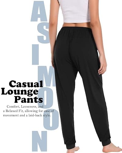 ASIMOON Sweatpants Women with Pockets Loose Lightweight Stretch Yoga Lounge Pants Comfy Drawstring Workout Jogging Pants thumbnail 3