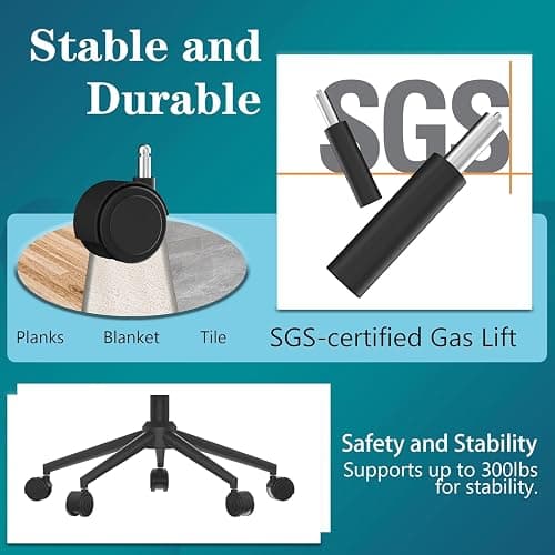 Ergonomic Office Chair with Footrest - Adjustable Lumbar Support & Headrest, 90-160° Reclining Mesh Back Computer Chair - Home Office/Gaming, 330lbs Capacity (SGS Certified) thumbnail 9
