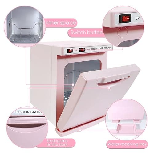 HYTOBP Hot Towel Warmer for Spa, 5.5L Thermostatic Towel Heater, 2-in-1 Professional Mini Towel Warmer, Beauty Salon and Spa Towel Warmers for Facial.(5.5L-Pink) thumbnail 6