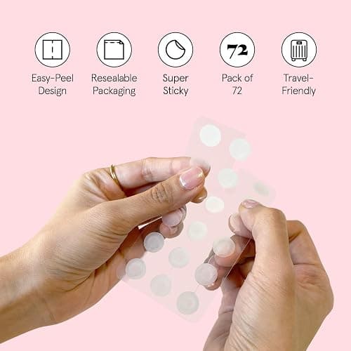 grace & stella Award Winning Clear Pimple Patches (Invisible, 72 Count) - Dermatologist Tested Hydrocolloid Spot Patches - Absorbs Gunk & Flatten Breakouts - Acne Patches for Blemish Treatment - Vegan thumbnail 8