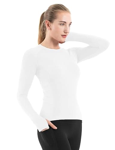 MathCat Seamless Workout Shirts for Women Long Sleeve Yoga Tops Sports Running Shirt Breathable Athletic Top Slim Fit thumbnail 5