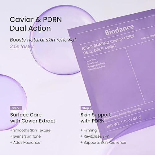 BIODANCE Rejuvenating Caviar PDRN Real Deep Mask, Overnight Hydrogel Mask, Skin Firming & Radiance Boost, Enhancing Recovery for All Skin Types, 1.19oz(34g) x 4ea - PDRN thumbnail 7