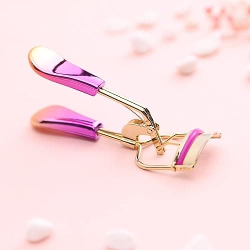 Luxspire Eyelash Curler with 4Pcs Refill Pads, Professional Handle Eye Lash Curler Iron Curling Clip Beauty Makeup Tool Fits All Eye Shapes, Rose Red thumbnail 7