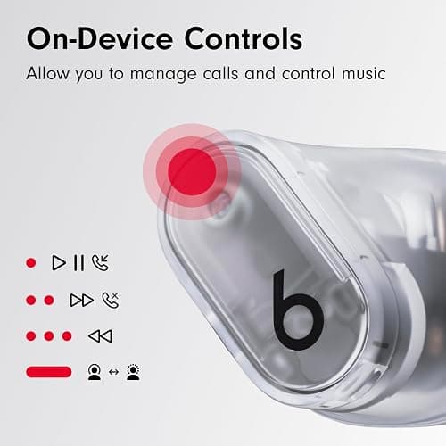 Beats Studio Buds + | True Wireless Noise Cancelling Earbuds, Enhanced Apple & Android Compatibility, Built-in Microphone, Sweat Resistant Bluetooth Headphones, Spatial Audio - Transparent thumbnail 5