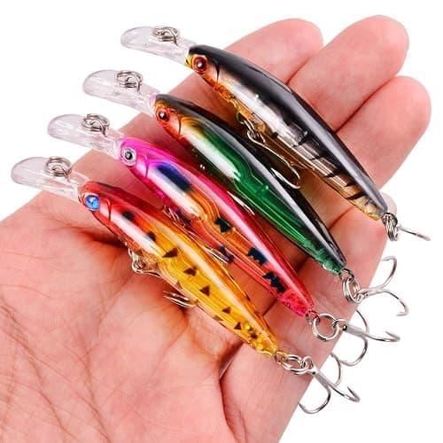 Aorace Fishing Lures Kit Mixed Including Minnow Popper Crank Baits with Hooks for Saltwater Freshwater Trout Bass Salmon Fishing thumbnail 6