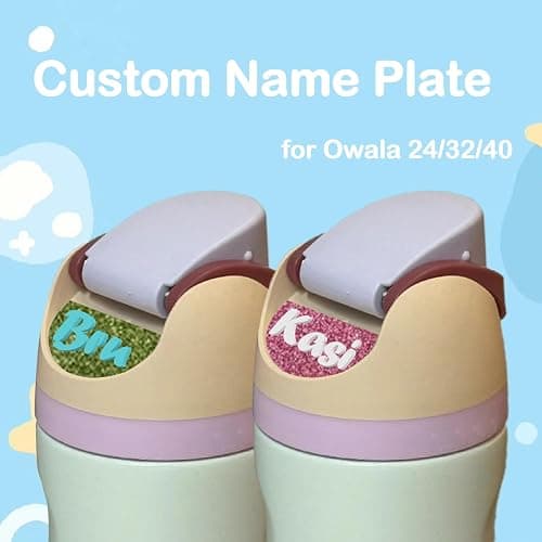 Personalized 3D Name Plate for Owala Water Bottle 24oz 32oz 40oz,Custom Name Tag for Owala Freesip Topper,Owala Accessories Make Ideal Gifts for Kids thumbnail 3