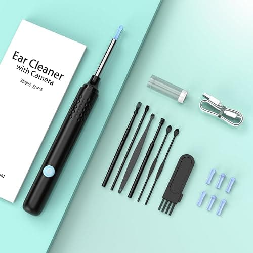 LMECHN Ear Wax Removal, Ear Cleaner with 7 Pcs Ear Set, Ear Wax Removal Tool Camera with 1080P Ear Otoscope & 6 LED Lights, Wireless Ear Pick for Ear Cleaning with 6 Ear Spoons Black thumbnail 9